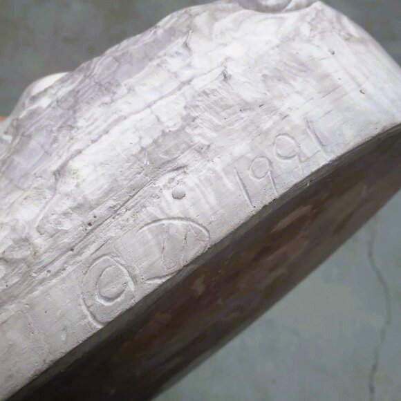 Sculpted Reclining Mermaid with Shells on Oval Carved Soapstone Trinket Dish - Picture 11 of 11